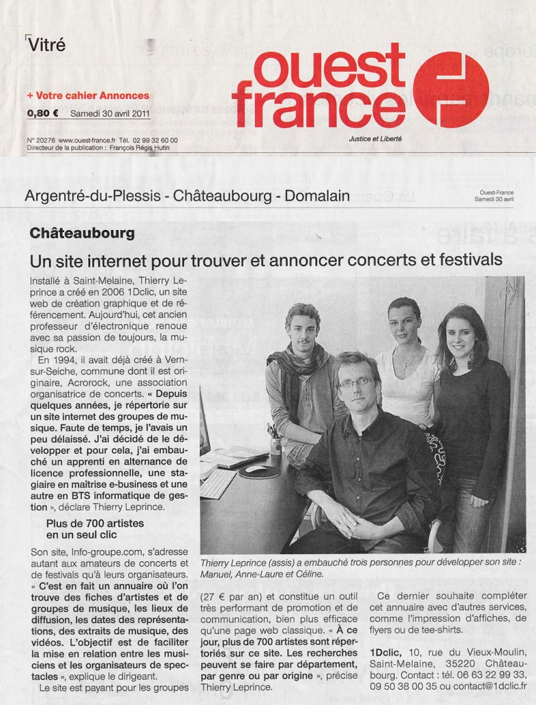 Info-Groupe dans le Ouest-France