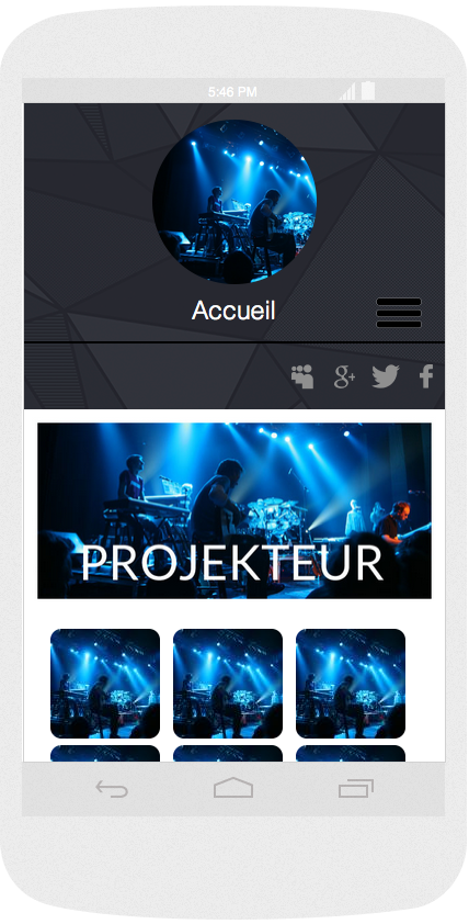 Site PROJEKTEUR sur mobile