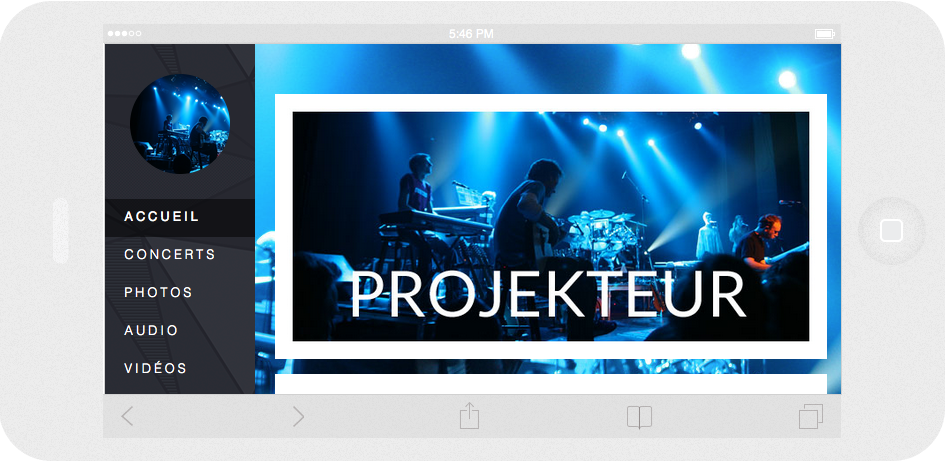 Site PROJEKTEUR sur mobile