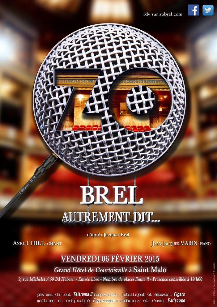 Photo concert Zo - Brel, autrement dit au Grand Hôtel de Courtoisville Saint-Malo Axel Chill