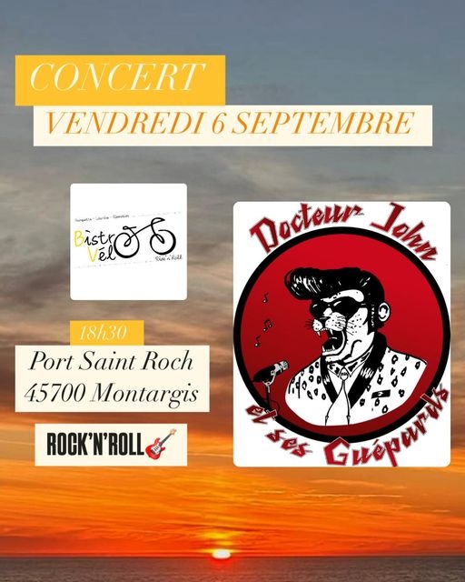 Photo concert Bistro vélo Montargis Docteur John et ses Guépards