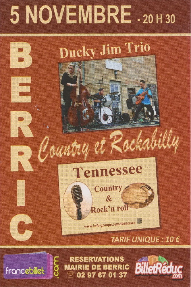 Photo concert Soirée Country & Rock' n roll - Rockabilly( Tennessee & Ducky Jim Trio ) Berric Ducky Jim Trio