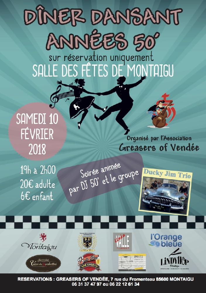 Photo concert Diner Dansant années 50's Montaigu Ducky Jim Trio