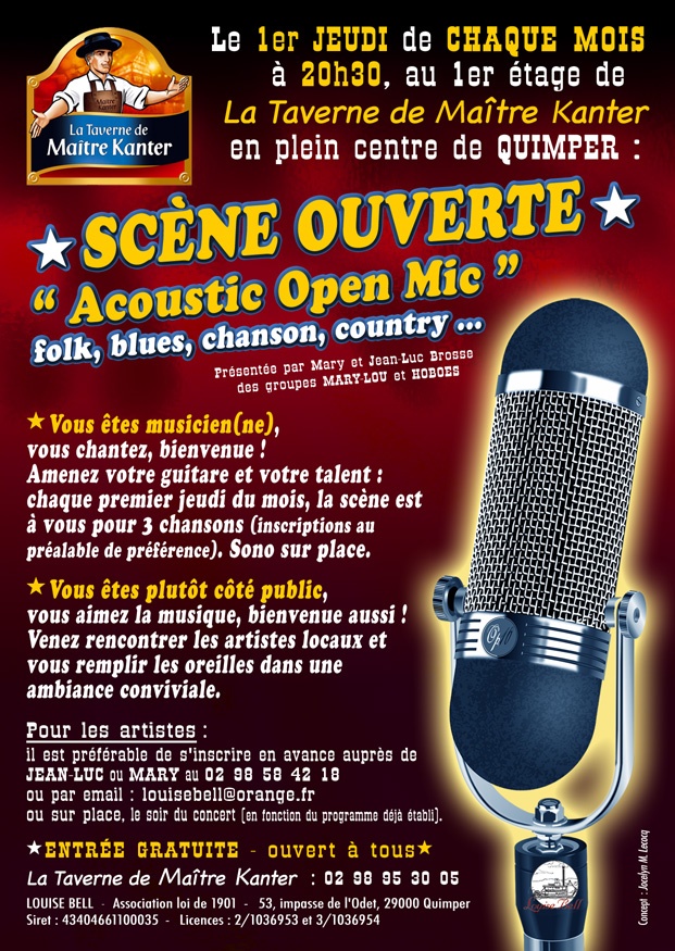 Photo concert Acoustic Open Mic / Taverne de Maître Kanter Quimper Hoboes