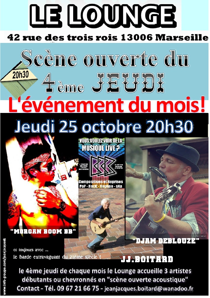 Photo concert Scène Ouverte Programmée au Lounge Marseille Jean-Jacques Boitard