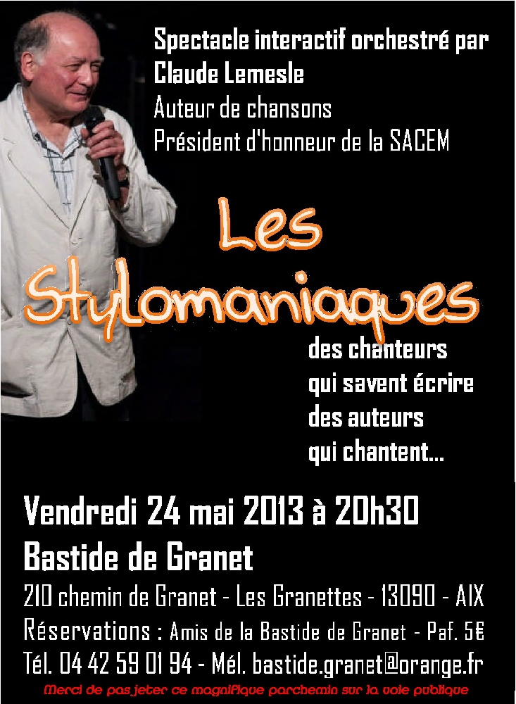 Photo concert Les Stylomaniaques Aix-en-Provence Jean-Jacques Boitard