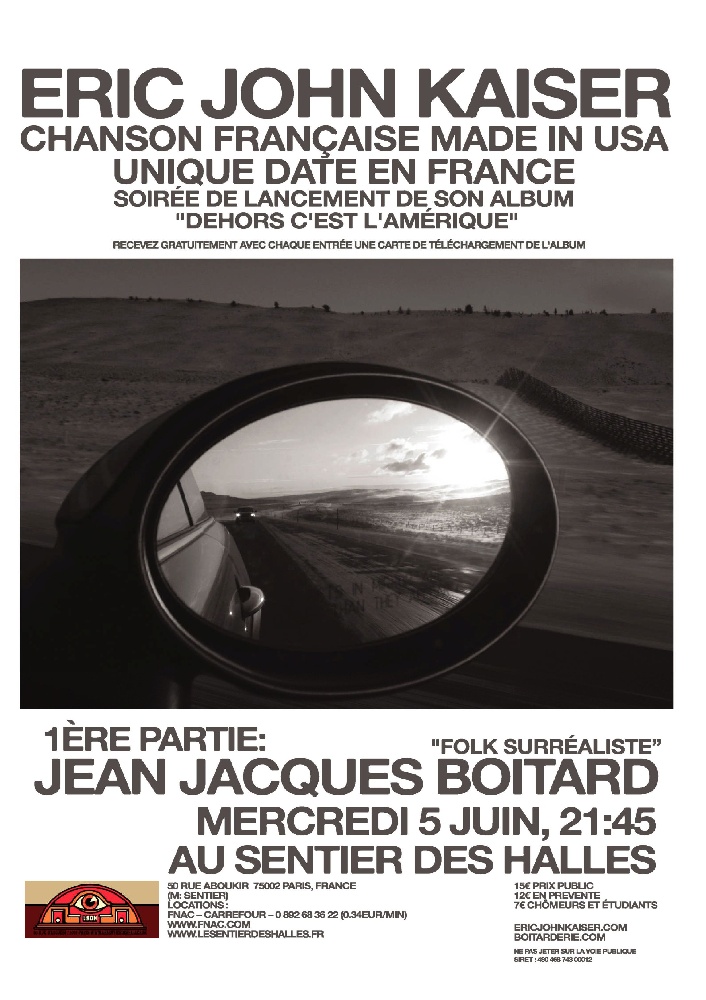 Photo concert Eric John Kaiser - Chanson Française made in USA Paris Jean-Jacques Boitard