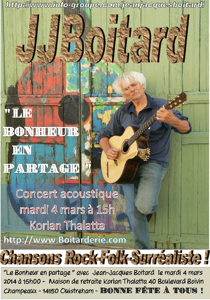 Photo concert Jean-Jacques Boitard Le bonheur en partage ! Ouistreham Jean-Jacques Boitard