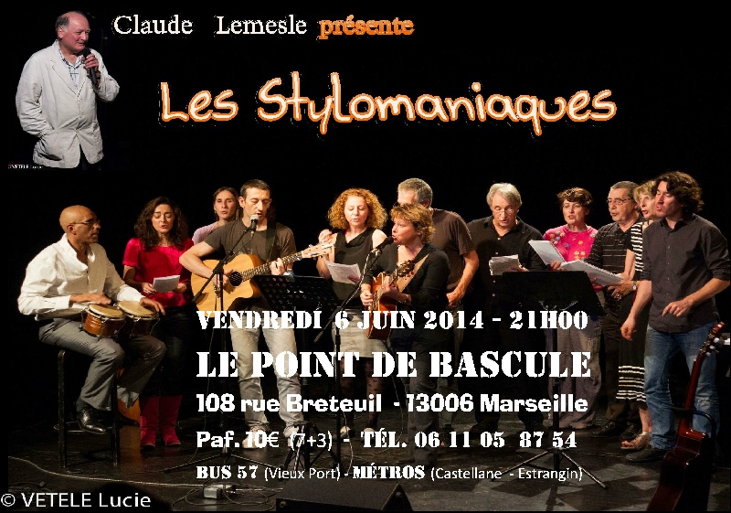 Photo concert Les Stylomaniaques avec Claude Lemesle au Point de Bascule Marseille Jean-Jacques Boitard