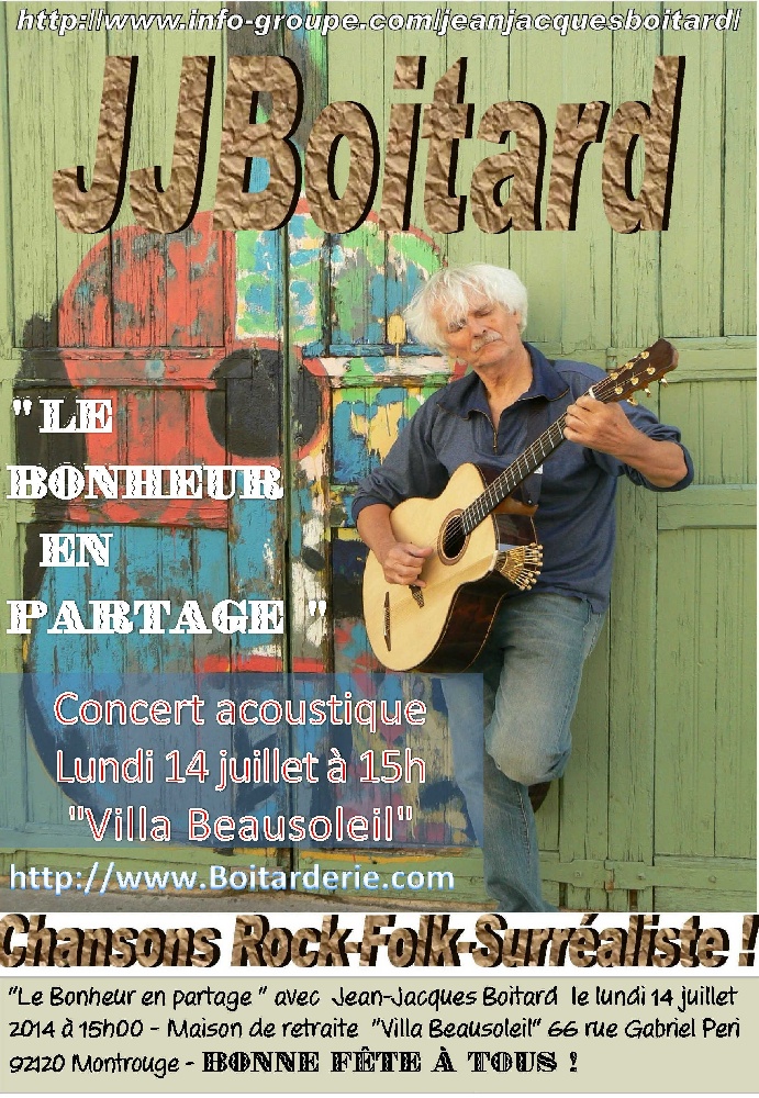 Photo concert Jean-Jacques Boitard  Le bonheur en partage ! Montrouge Jean-Jacques Boitard
