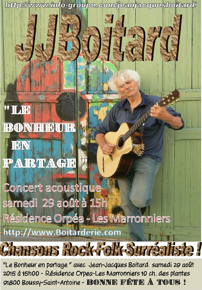 Photo concert Le bonheur en partage Boussy-Saint-Antoine Jean-Jacques Boitard