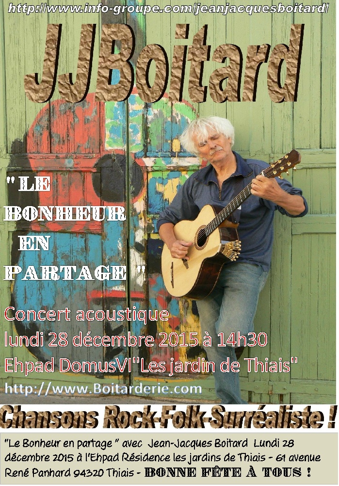 Photo concert Le Bonheur en Partage Thiais Jean-Jacques Boitard