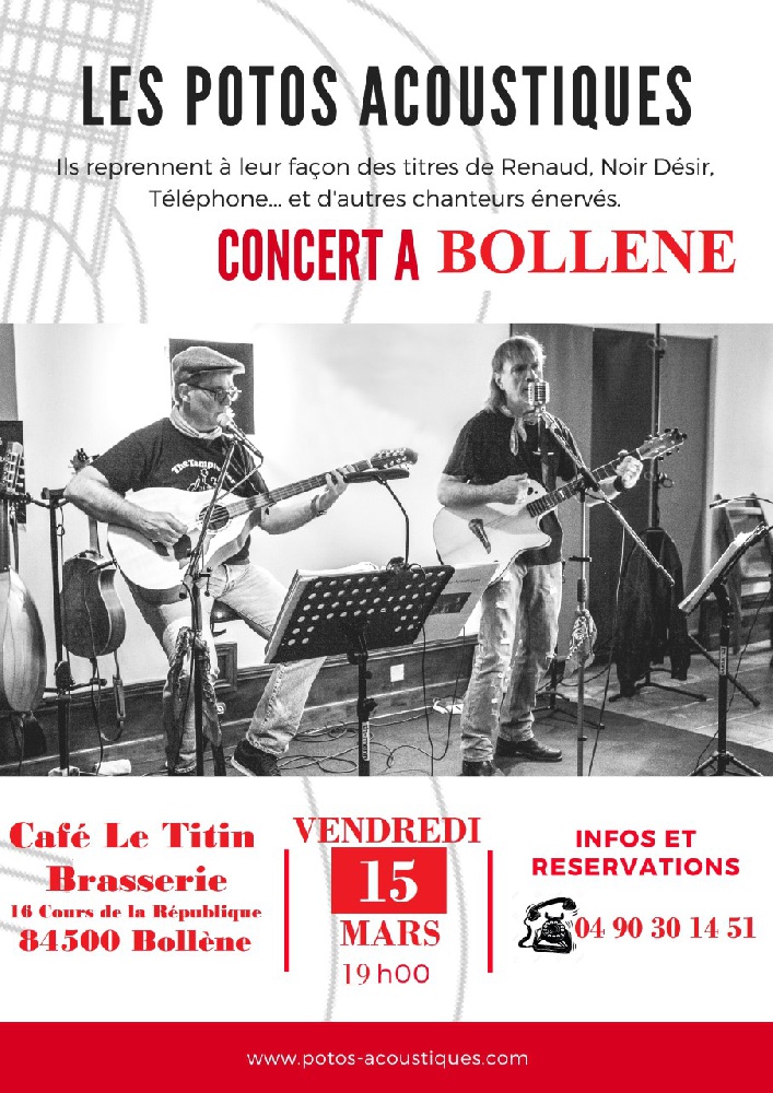 Photo concert Les Potos Acoustiques au Titin Bar Bollène Les Potos Acoustiques