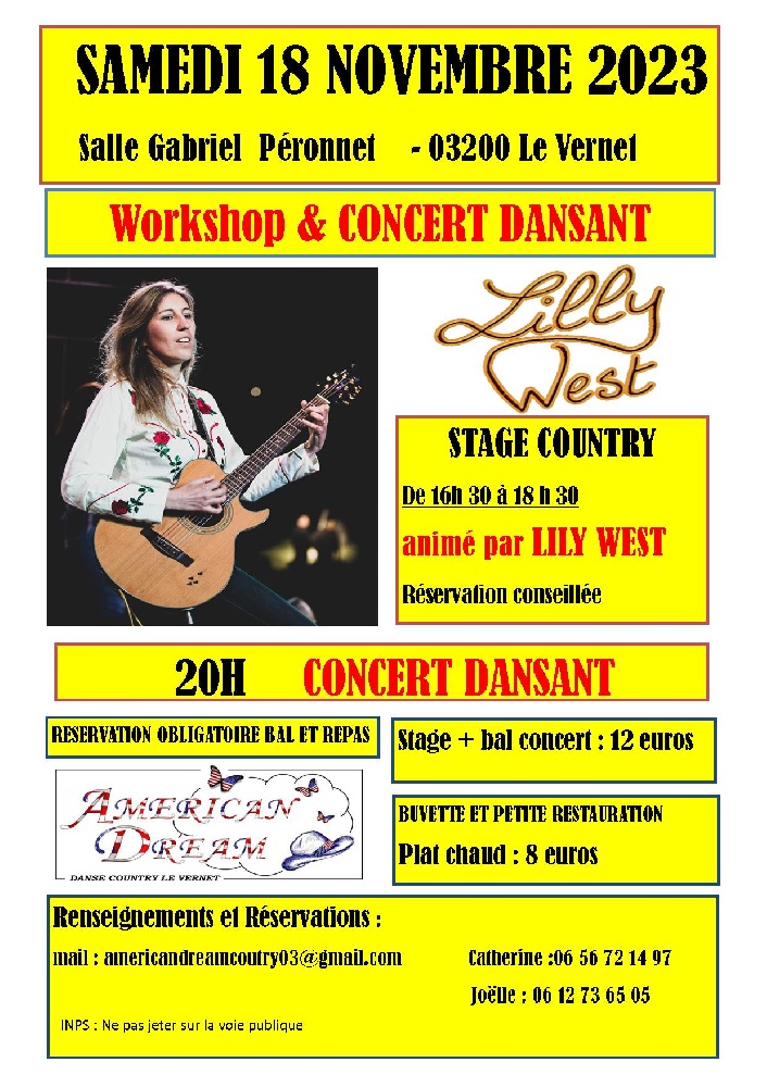 Photo concert Workshop & Concert de Lilly West dans l'Allier Abrest Lilly West