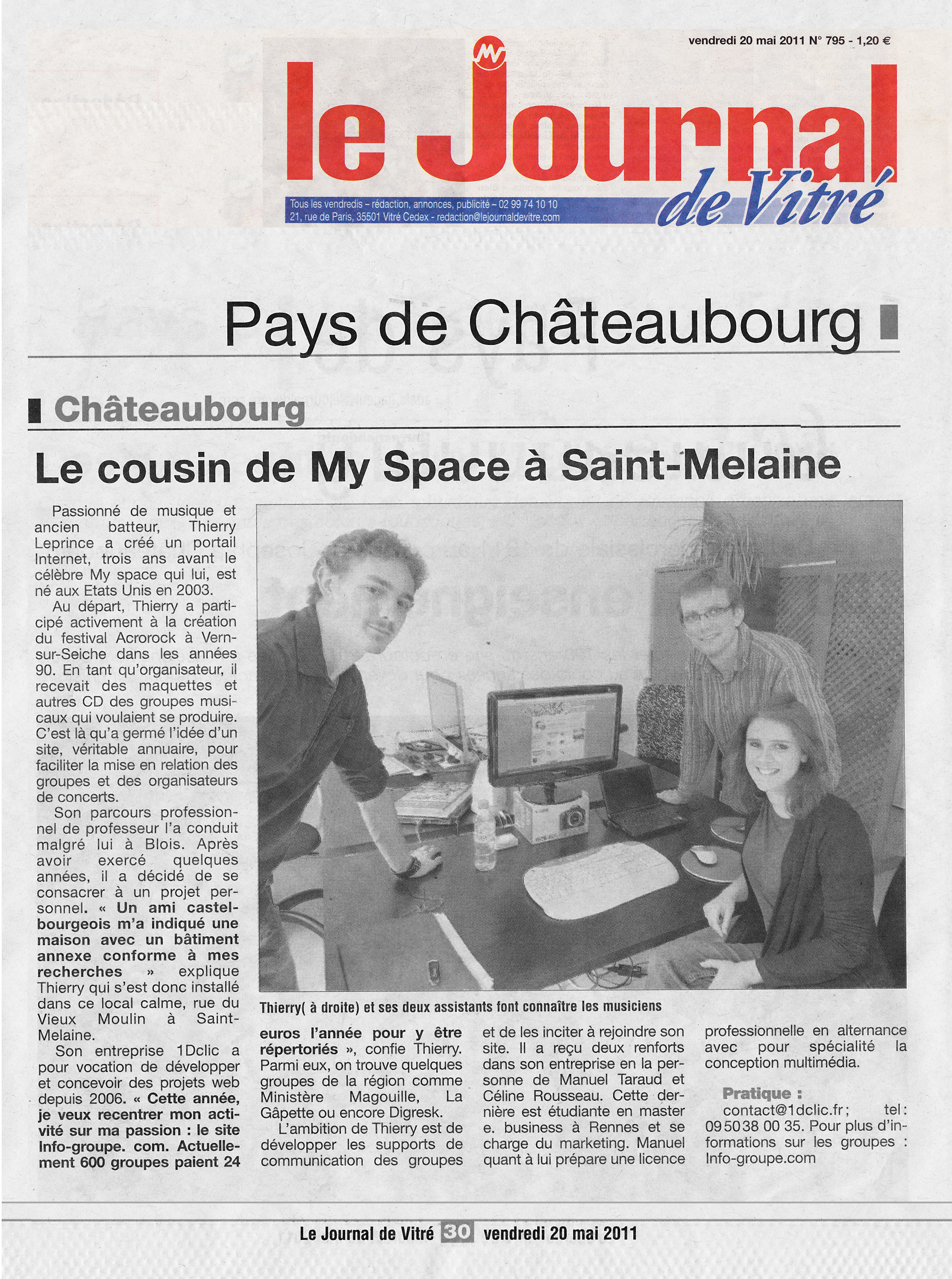 Article Le Journal de Vitré Mai 2011